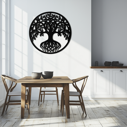 Round Tree of Life Metal Wall Art – Nature-Inspired Decor - KAF217 - Tampa Home & Garden Store