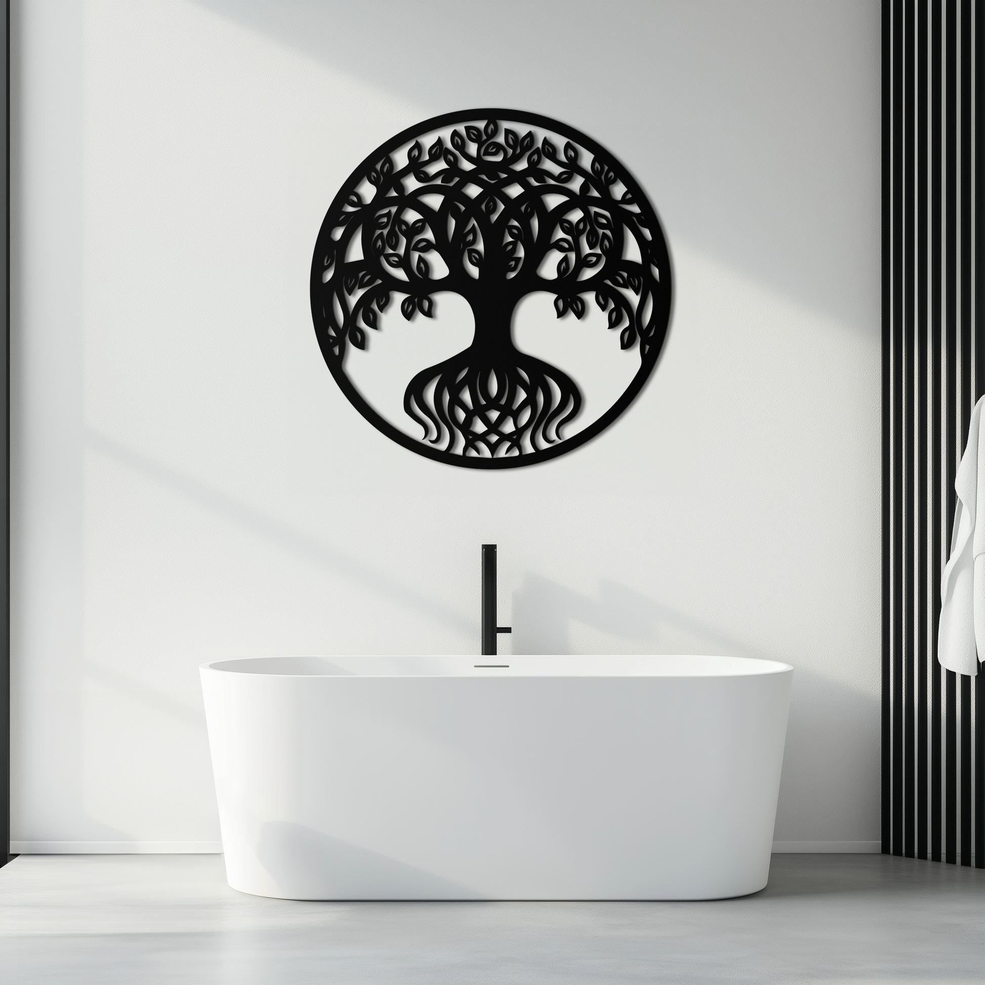 Round Tree of Life Metal Wall Art – Nature-Inspired Decor - KAF217 - Tampa Home & Garden Store