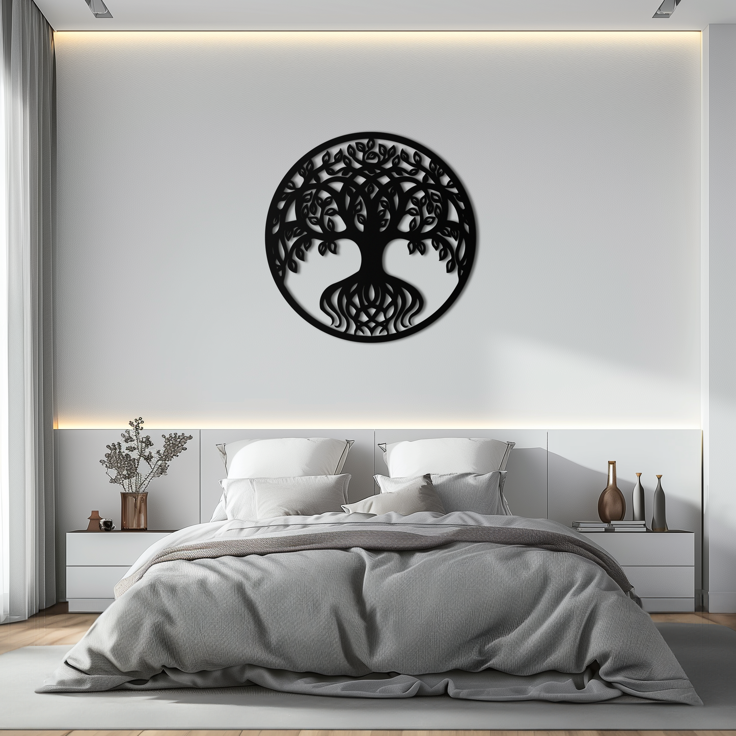 Round Tree of Life Metal Wall Art – Nature-Inspired Decor - KAF217 - Tampa Home & Garden Store