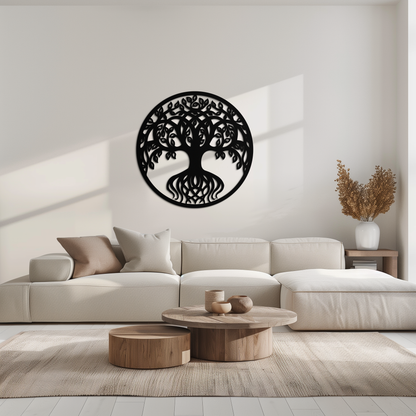 Round Tree of Life Metal Wall Art – Nature-Inspired Decor - KAF217 - Tampa Home & Garden Store