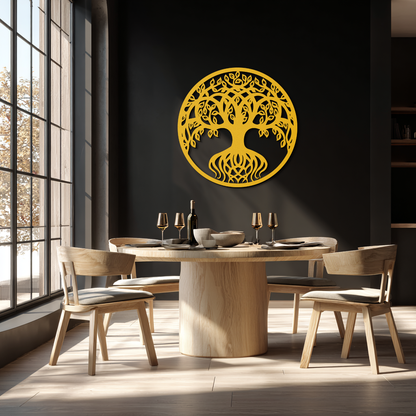 Round Tree of Life Metal Wall Art – Nature-Inspired Decor - KAF217 - Tampa Home & Garden Store