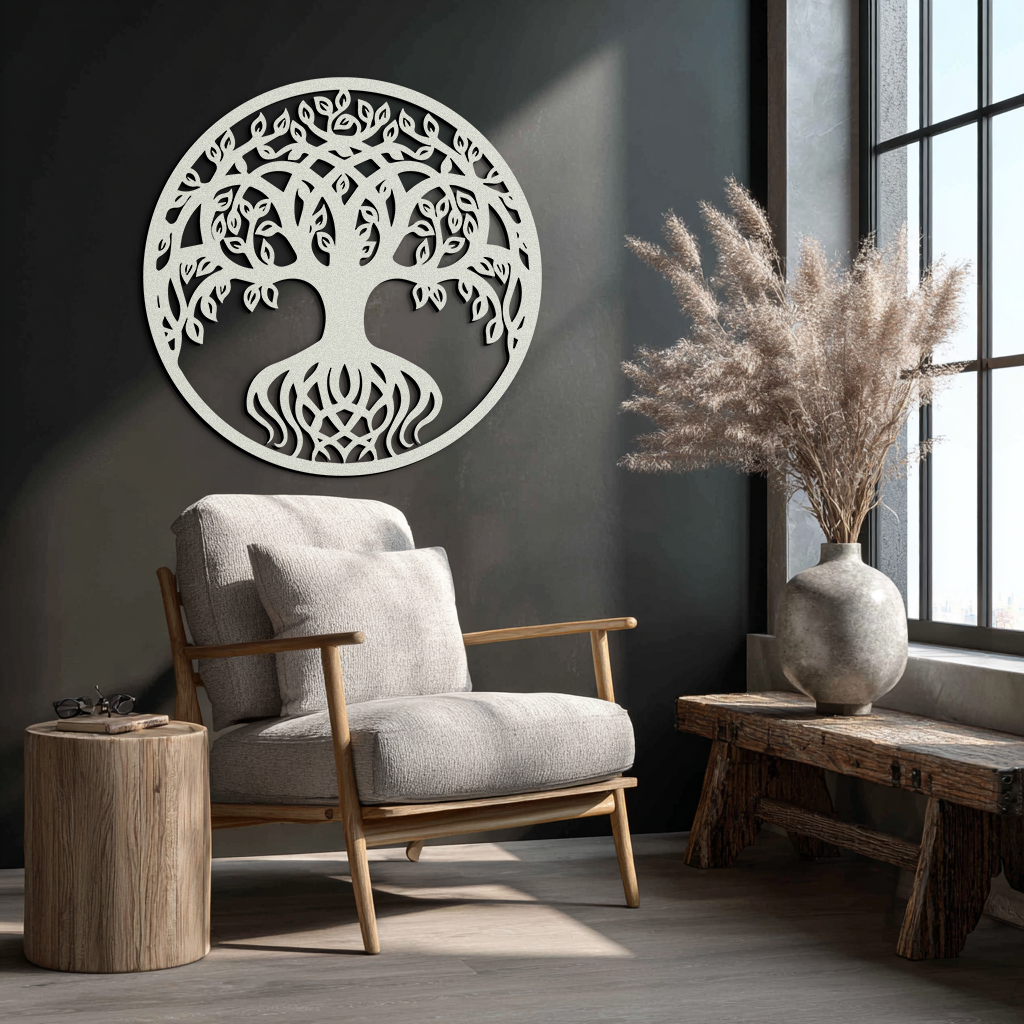 Round Tree of Life Metal Wall Art – Nature-Inspired Decor - KAF217 - Tampa Home & Garden Store
