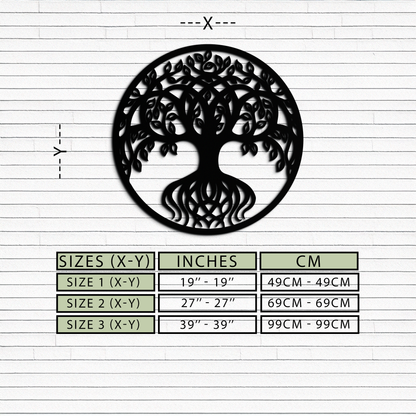 Round Tree of Life Metal Wall Art – Nature-Inspired Decor - KAF217 - Tampa Home & Garden Store
