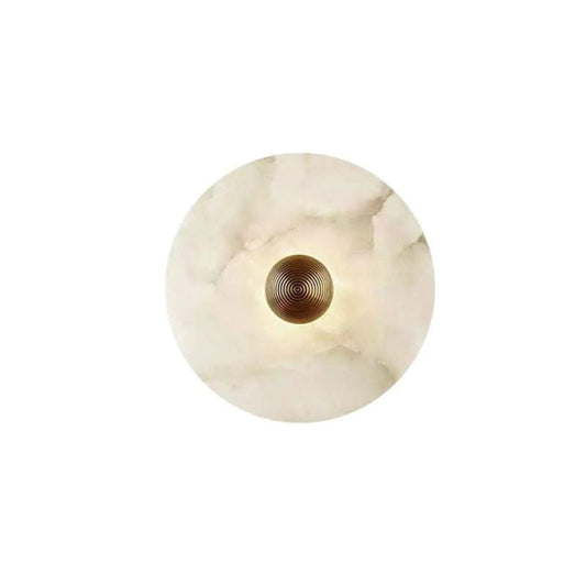 Alabaster LED Wall Light Brass Round Flush Mount 6"–14" Fixture - Tampa Home & Garden Store