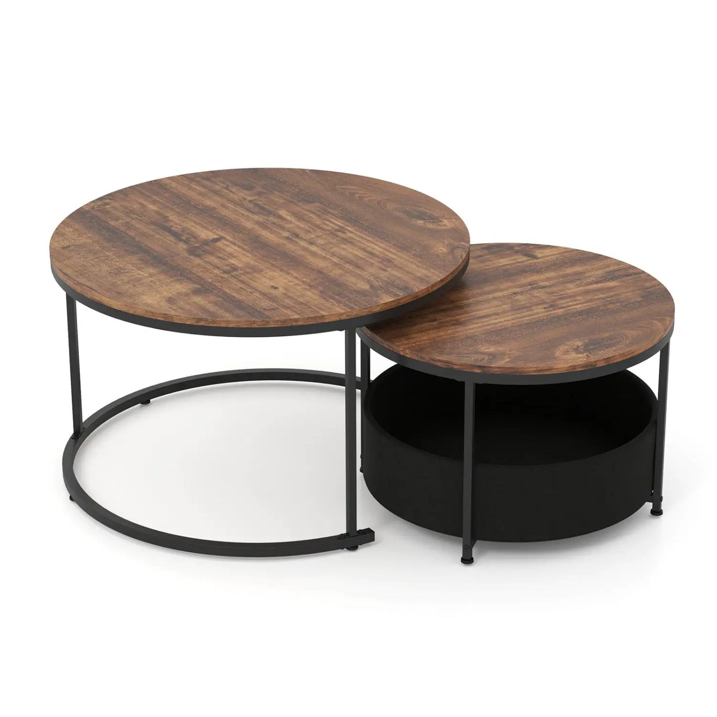 Round Coffee Table Set of 2 for Living Room