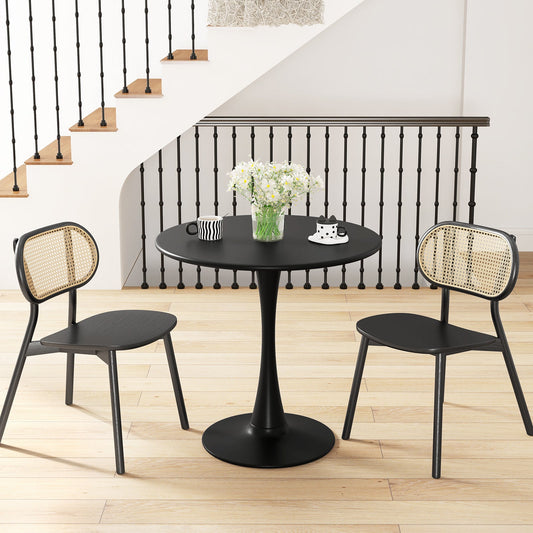 31.5 Inch Round Dining Table with Anti-Slip PP Ring-Black - Tampa Home & Garden Store