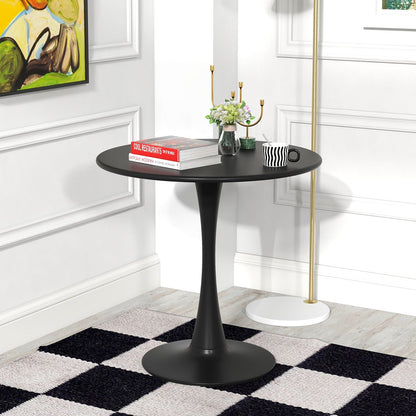 Mesa de comedor redonda de 31.5 pulgadas con anillo de PP antideslizante - Negro