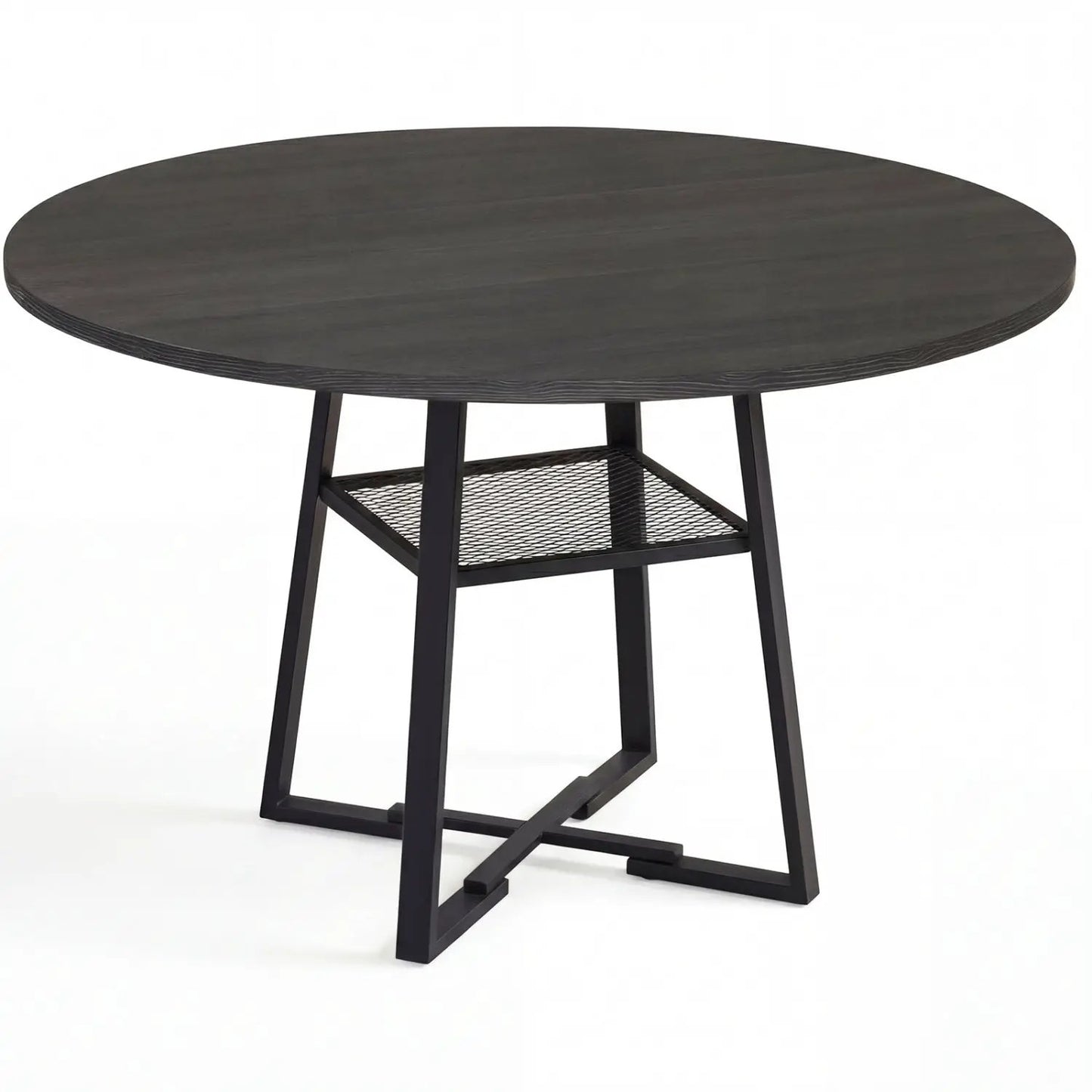 Round Dining Table for 4-6 with Storage Shelf