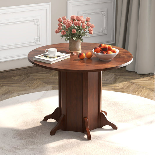 Round Dining Table with Pedestal Base for 4-6 People-Walnut - Tampa Home & Garden Store