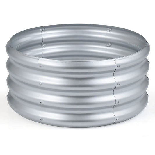 Round Galvanized Raised Garden Bed Open-Ended