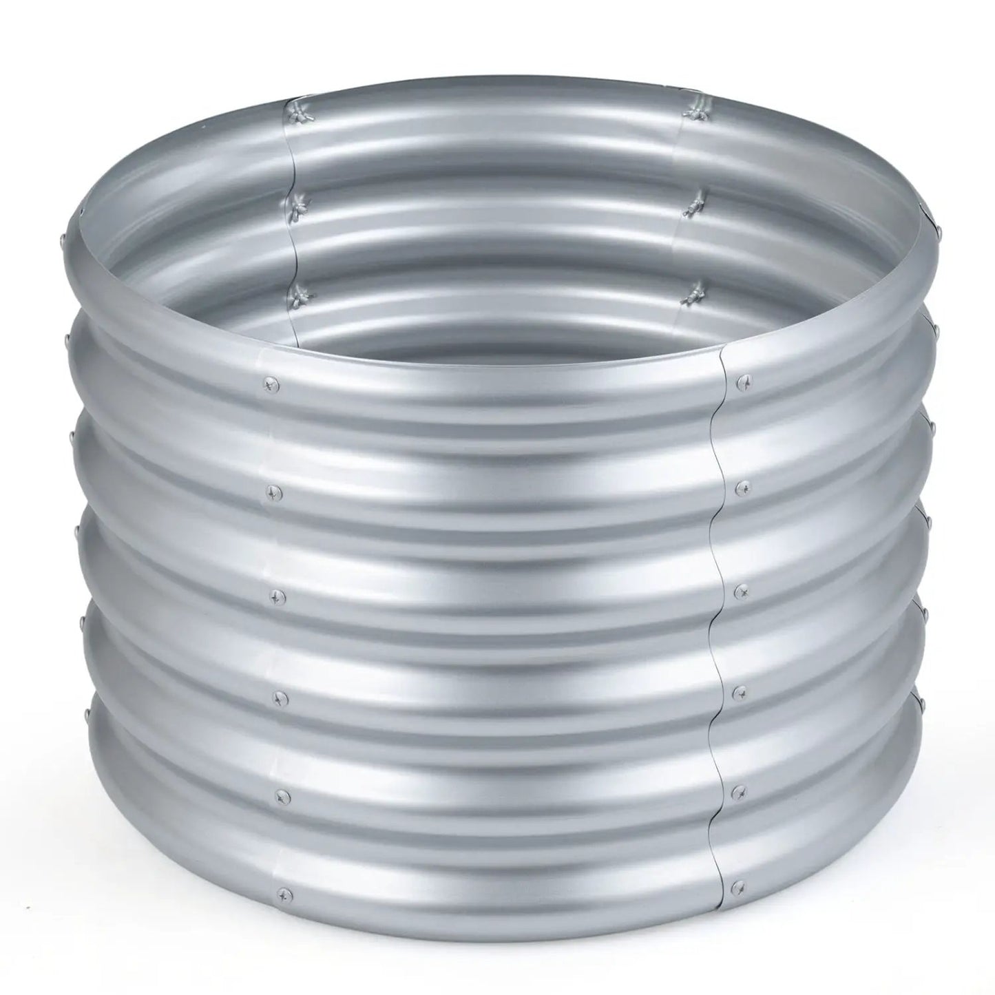 Round Galvanized Raised Garden Bed Open-Ended