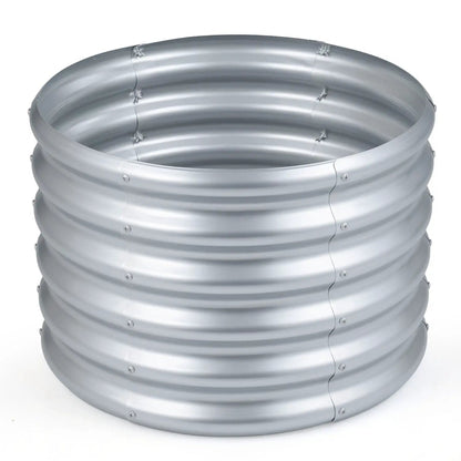 Round Galvanized Raised Garden Bed Open-Ended