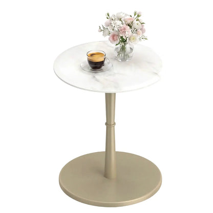 Round Marble Side Table With Stone Finish