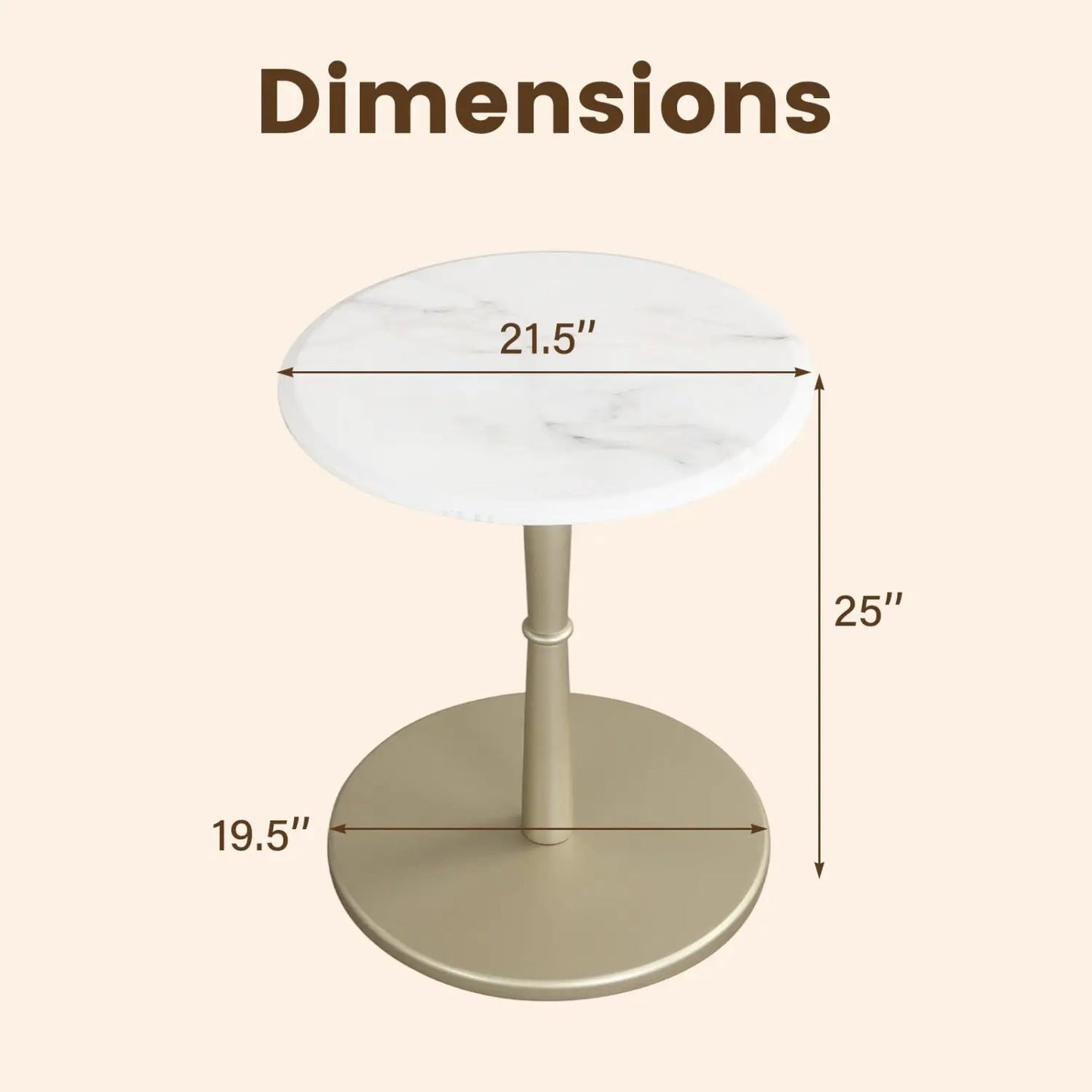 Round Marble Side Table With Stone Finish