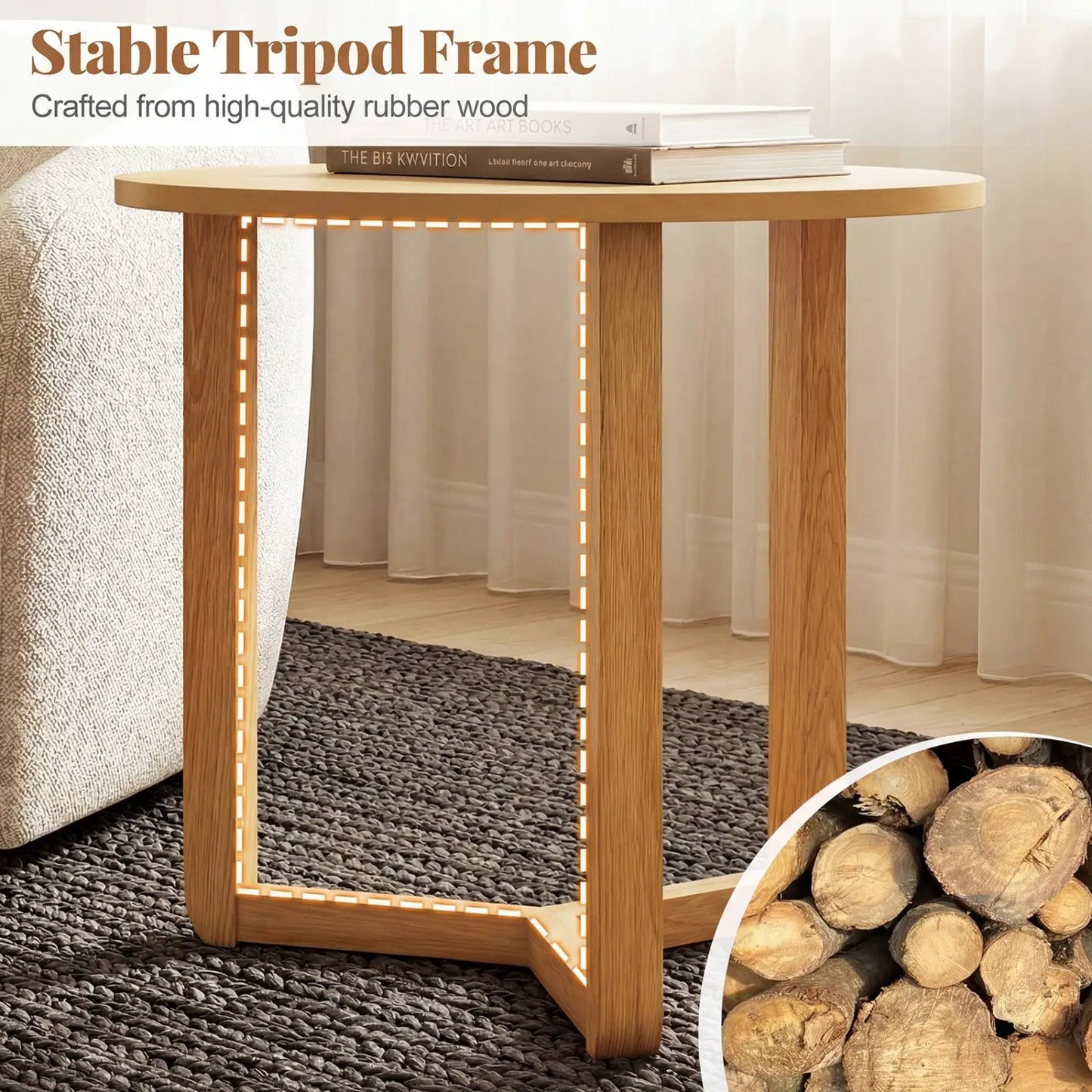 Round Nesting Coffee Tables Set of 2 Thick Top