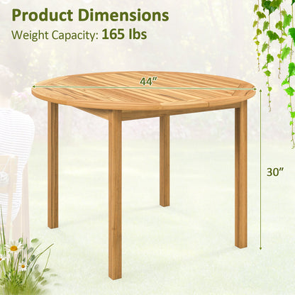 Mesa de comedor redonda grande para exteriores de 4 personas