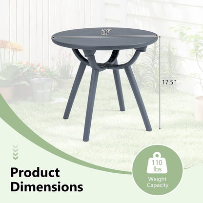 Round Patio Storage Side Table for Poolside