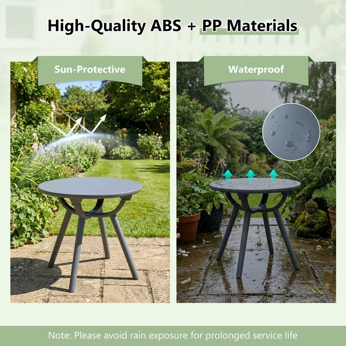 Round Patio Storage Side Table for Poolside
