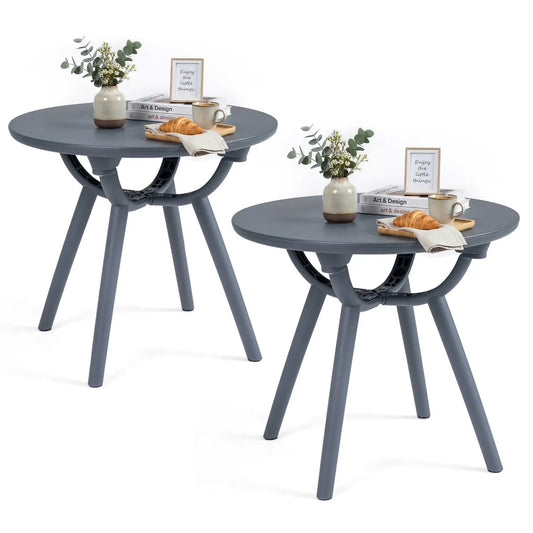 Round Patio Storage Side Table for Poolside