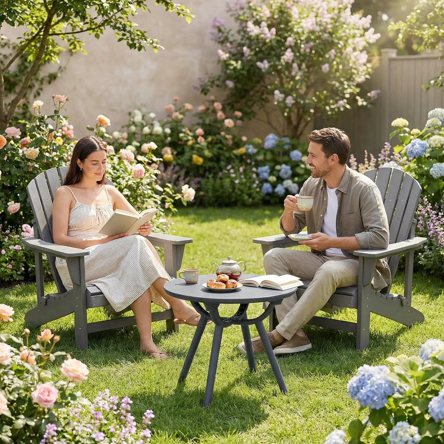 Round Patio Storage Side Table for Poolside