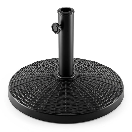 Umbrella base 22 lb resin wicker style black with side mounting knob DirectDeals on Tampa Home & Garden Store
