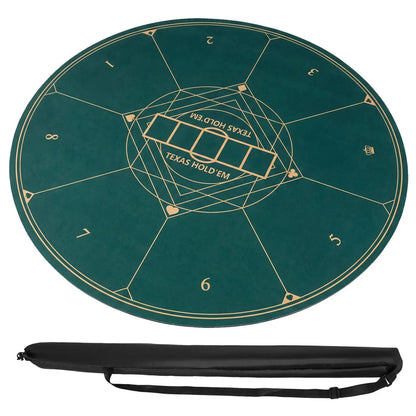 Round Poker Mat for Texas Holdem 40 Inch Portable