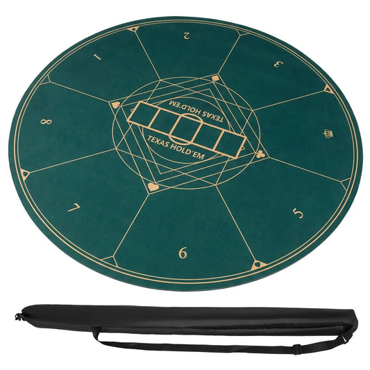 Round Poker Mat for Texas Holdem 40 Inch Portable