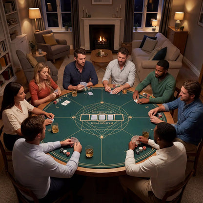 Round Poker Mat for Texas Holdem 55 Inch Portable