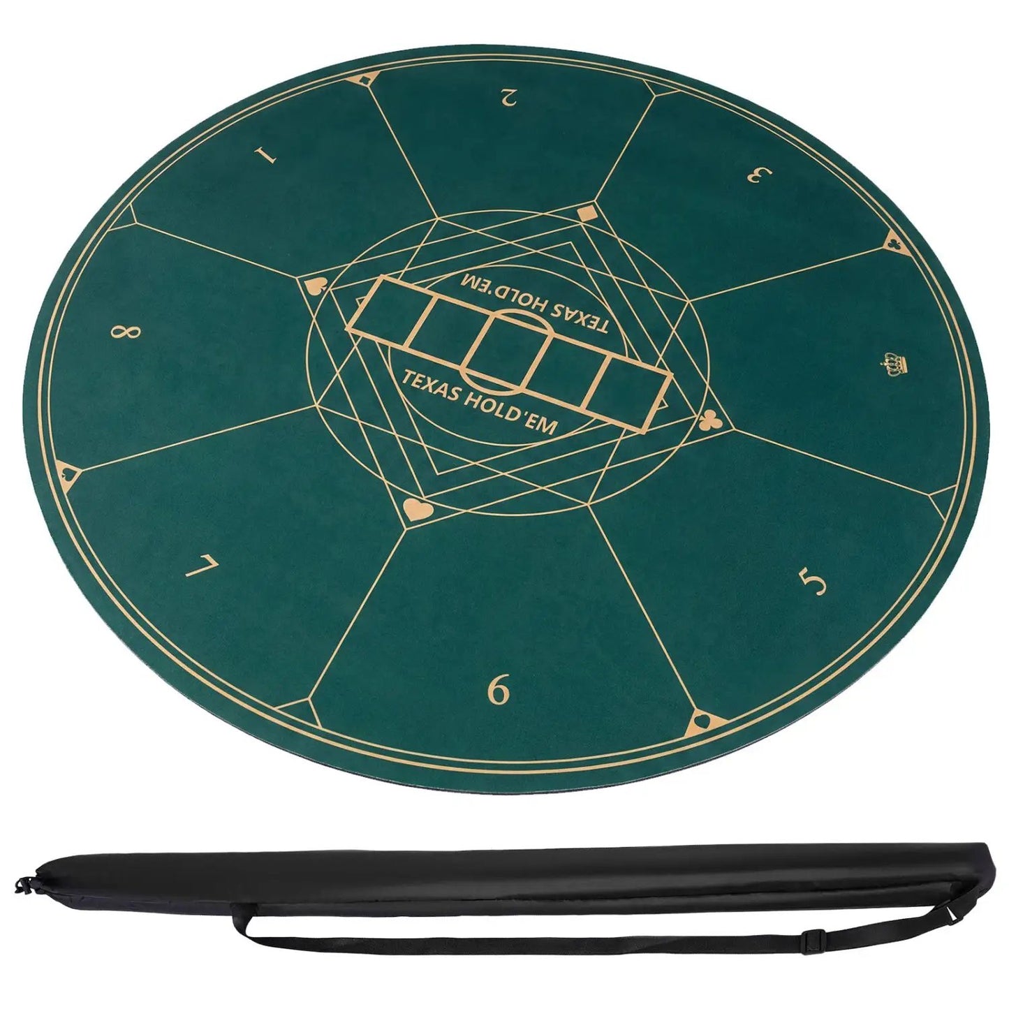 Round Poker Mat For Texas Holdem 47in Carry Bag