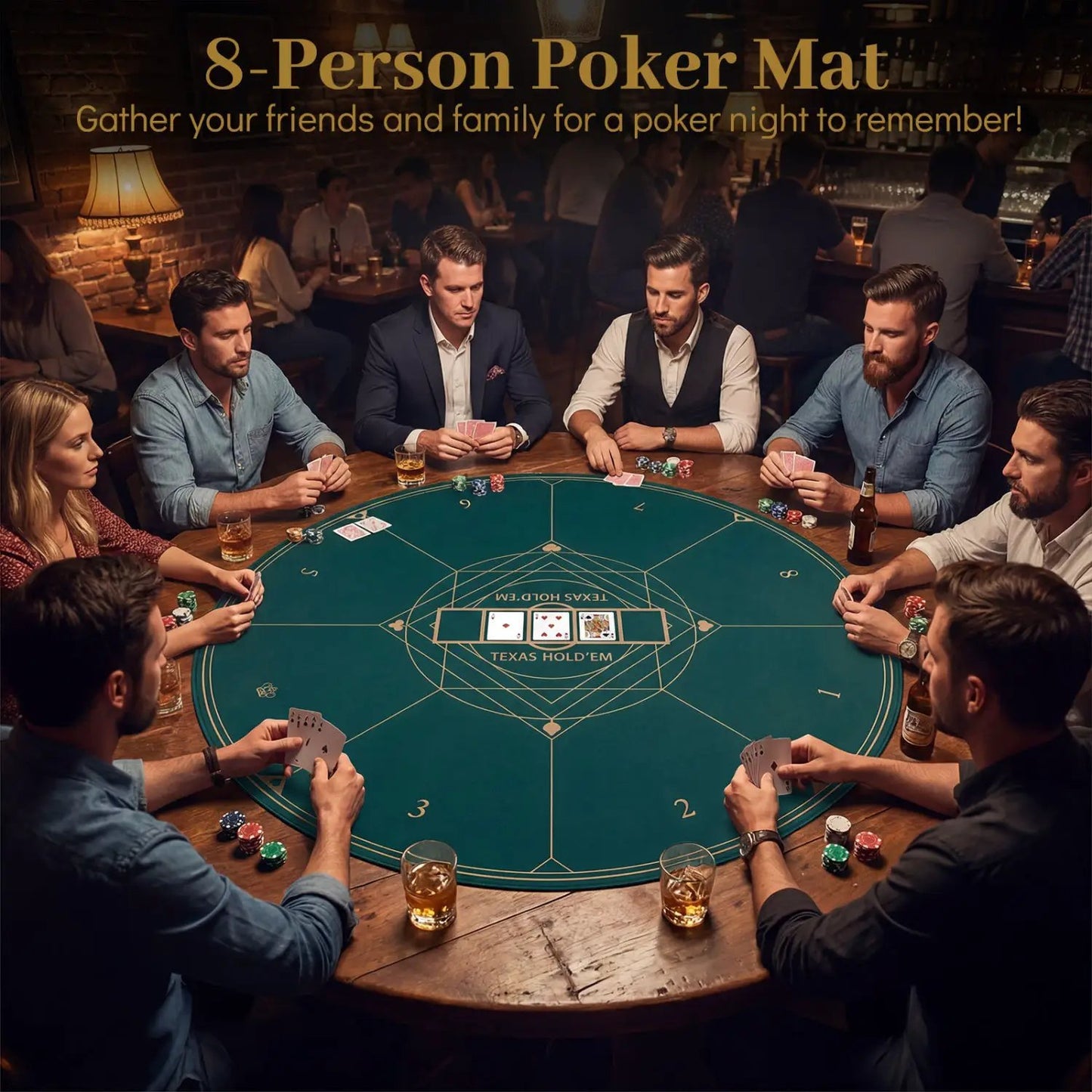 Round Poker Mat For Texas Holdem 47in Carry Bag