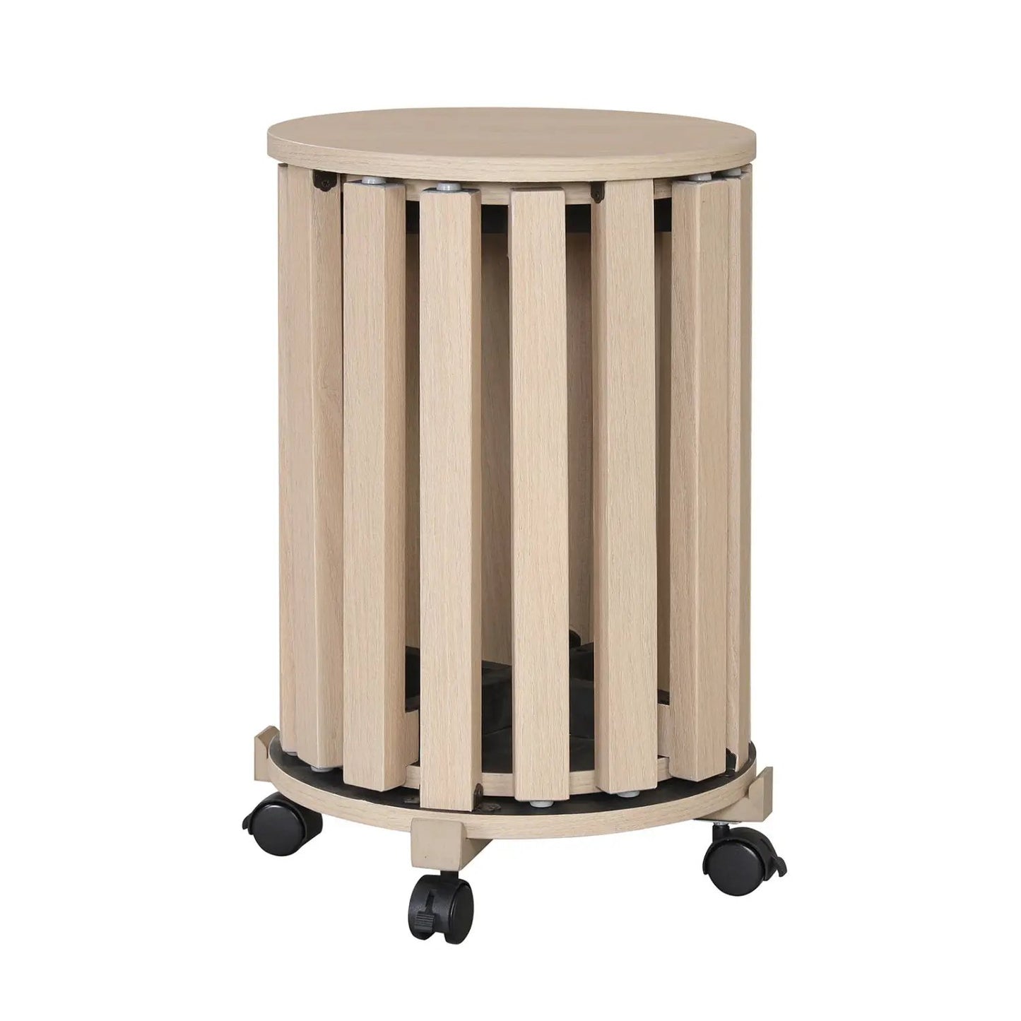 Round Portable Wood Nesting Stools with Casters