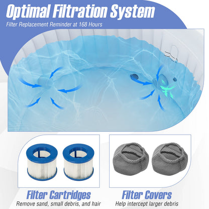 70/80 Inches Round SPA Pool Hottub with 110/130 Air Jets Electric Heater Pump