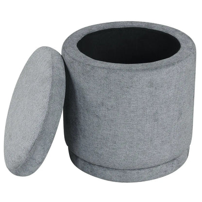 Round Storage Ottoman with Removable Lid