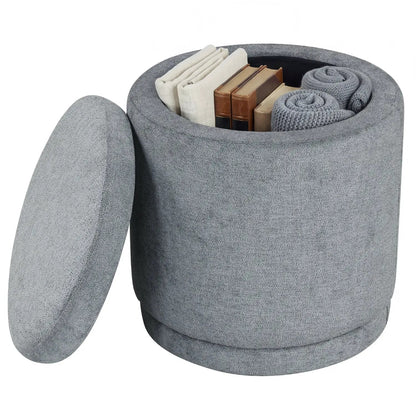 Round Storage Ottoman with Removable Lid