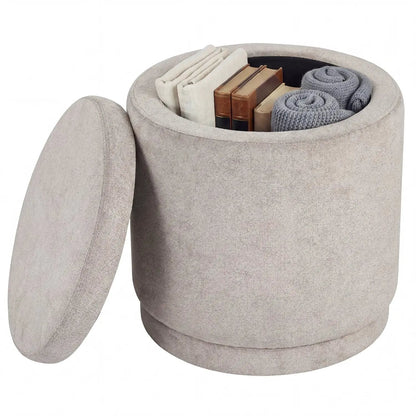 Round Storage Ottoman with Removable Lid