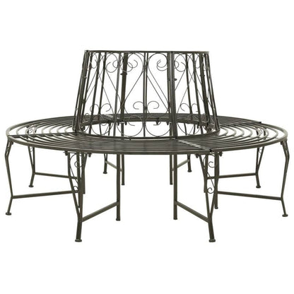 Roundabout Circular Outdoor Garden Tree Bench in Heavy Duty Grey Steel - Tampa Home & Garden Store
