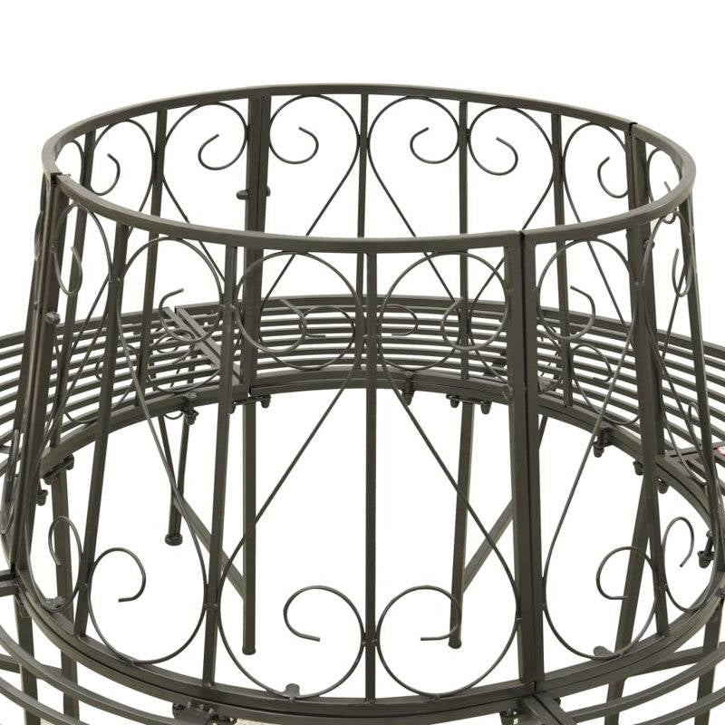 Roundabout Circular Outdoor Garden Tree Bench in Heavy Duty Grey Steel - Tampa Home & Garden Store