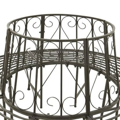 Roundabout Circular Outdoor Garden Tree Bench in Heavy Duty Grey Steel - Tampa Home & Garden Store