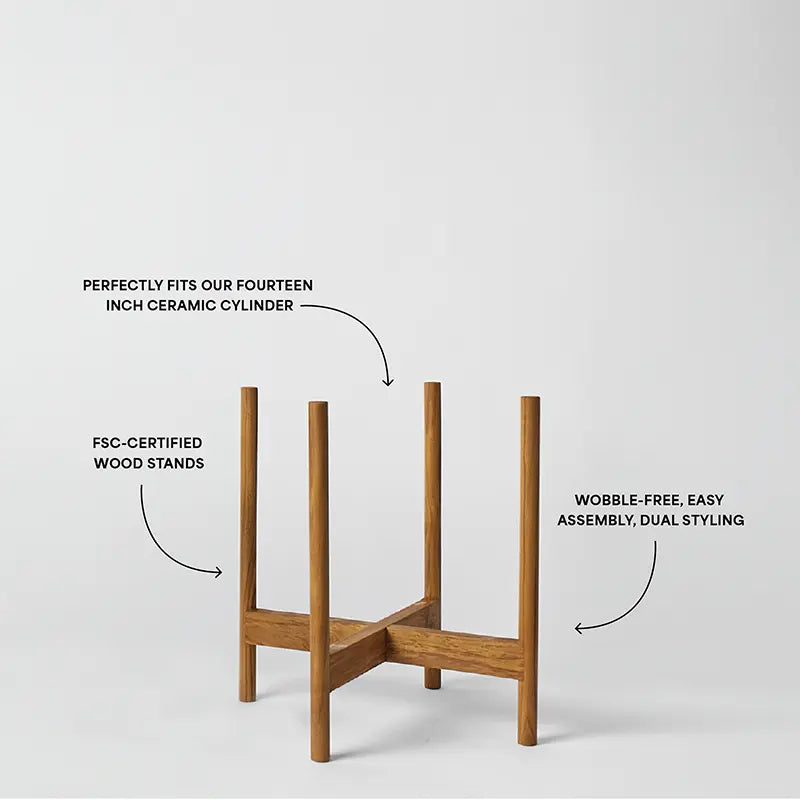 Support à plantes arrondi en bois dur