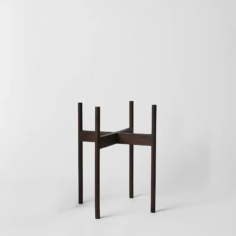 Support à plantes arrondi en bois dur