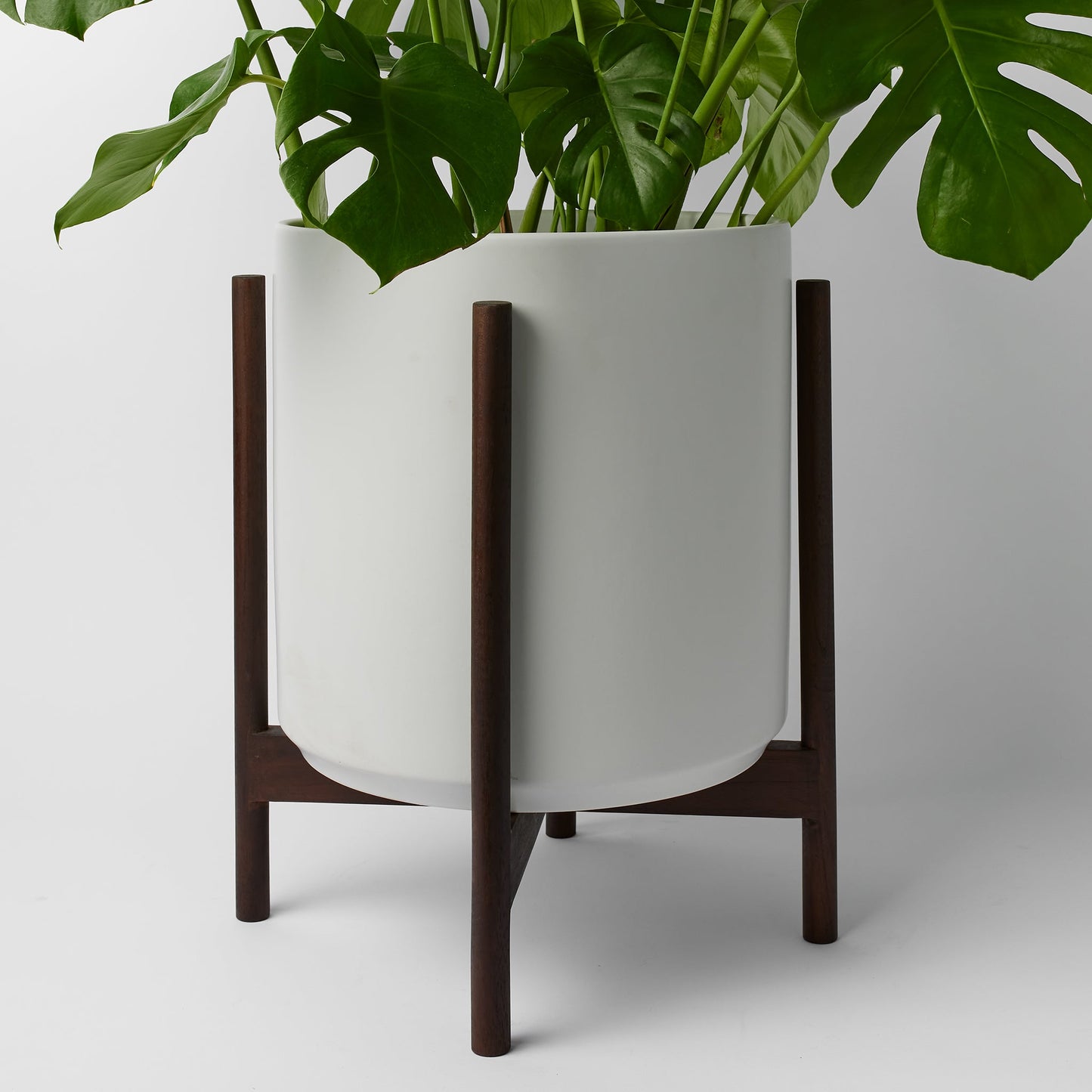 Support à plantes arrondi en bois dur