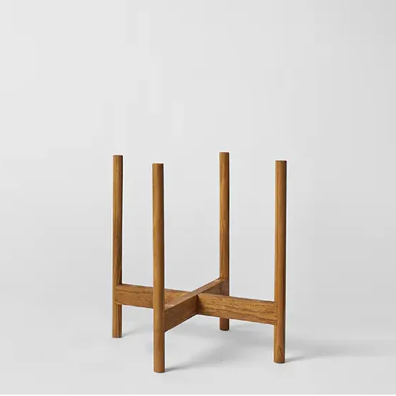 Support à plantes arrondi en bois dur