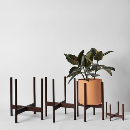 Support à plantes arrondi en bois dur