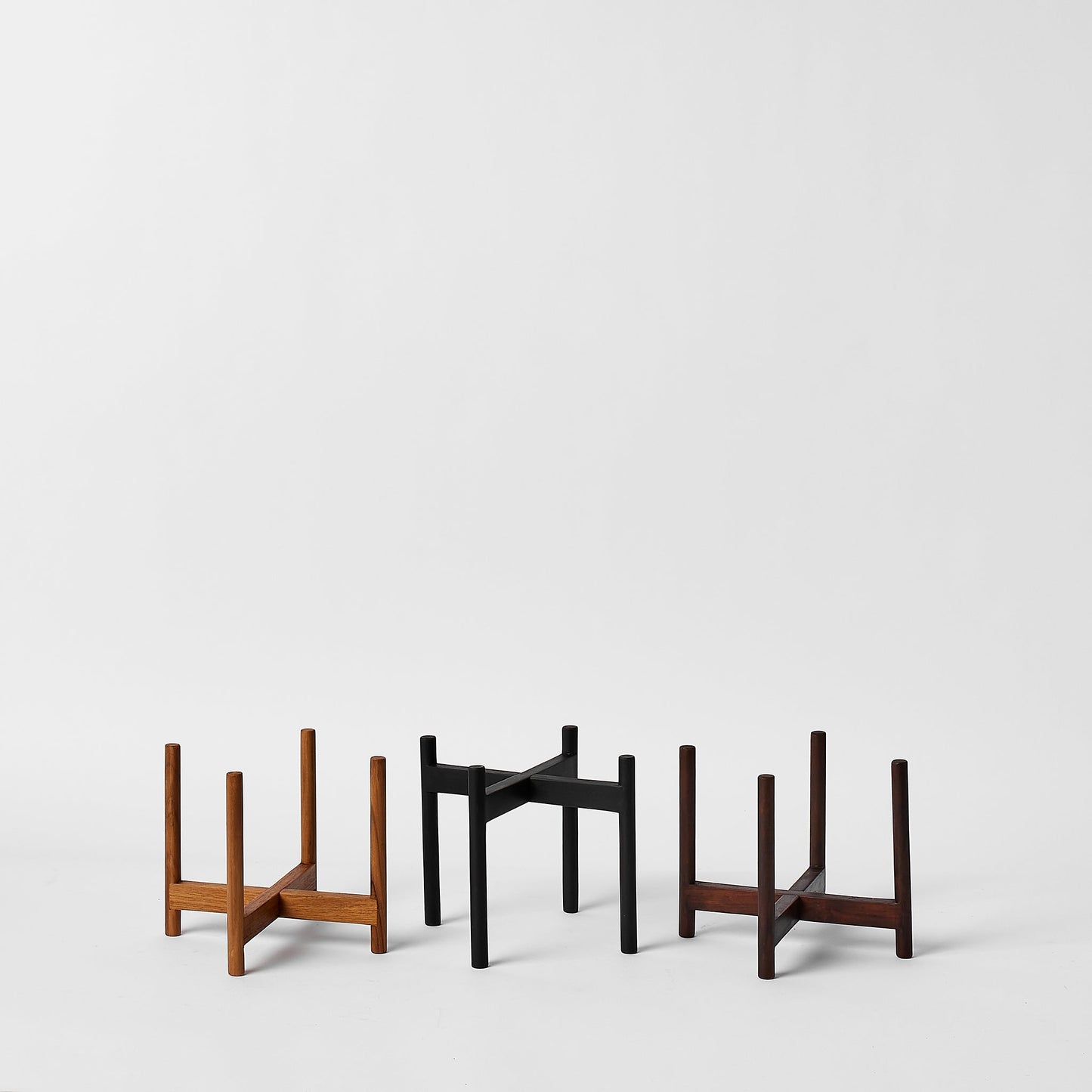 Support à plantes arrondi en bois dur