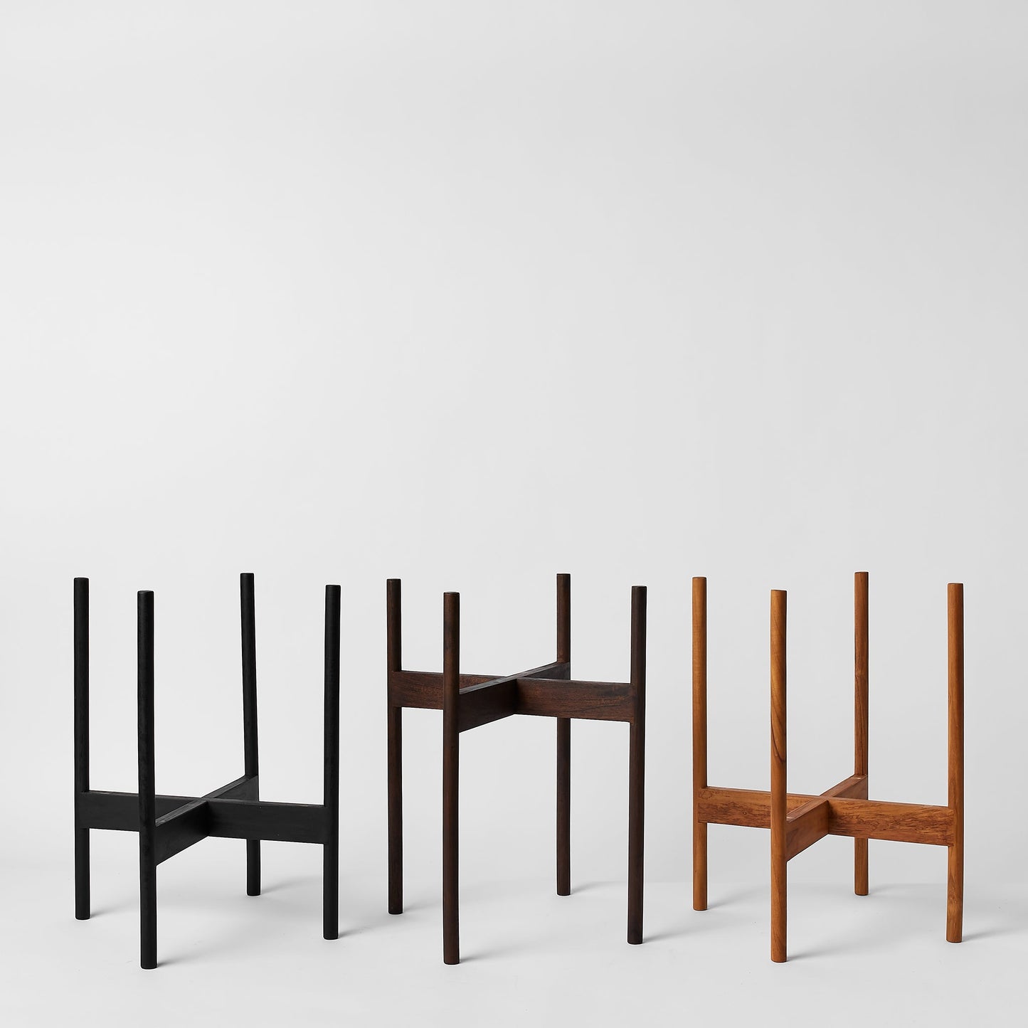 Support à plantes arrondi en bois dur