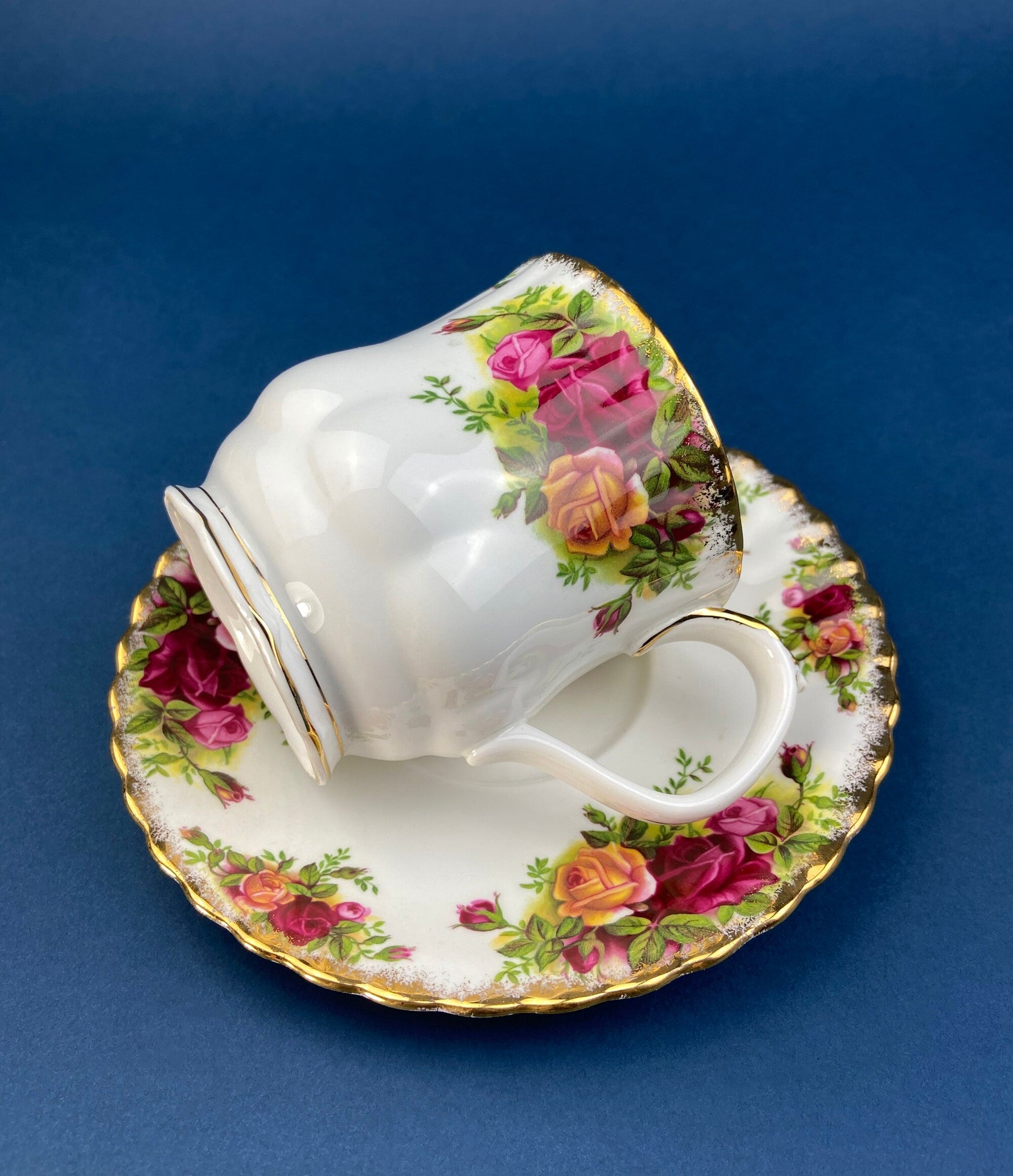 Royal Albert Cup and Saucer. Old Country Motif Coffee or Tea Set. Made in England. Replacements. - Tampa Home & Garden Store