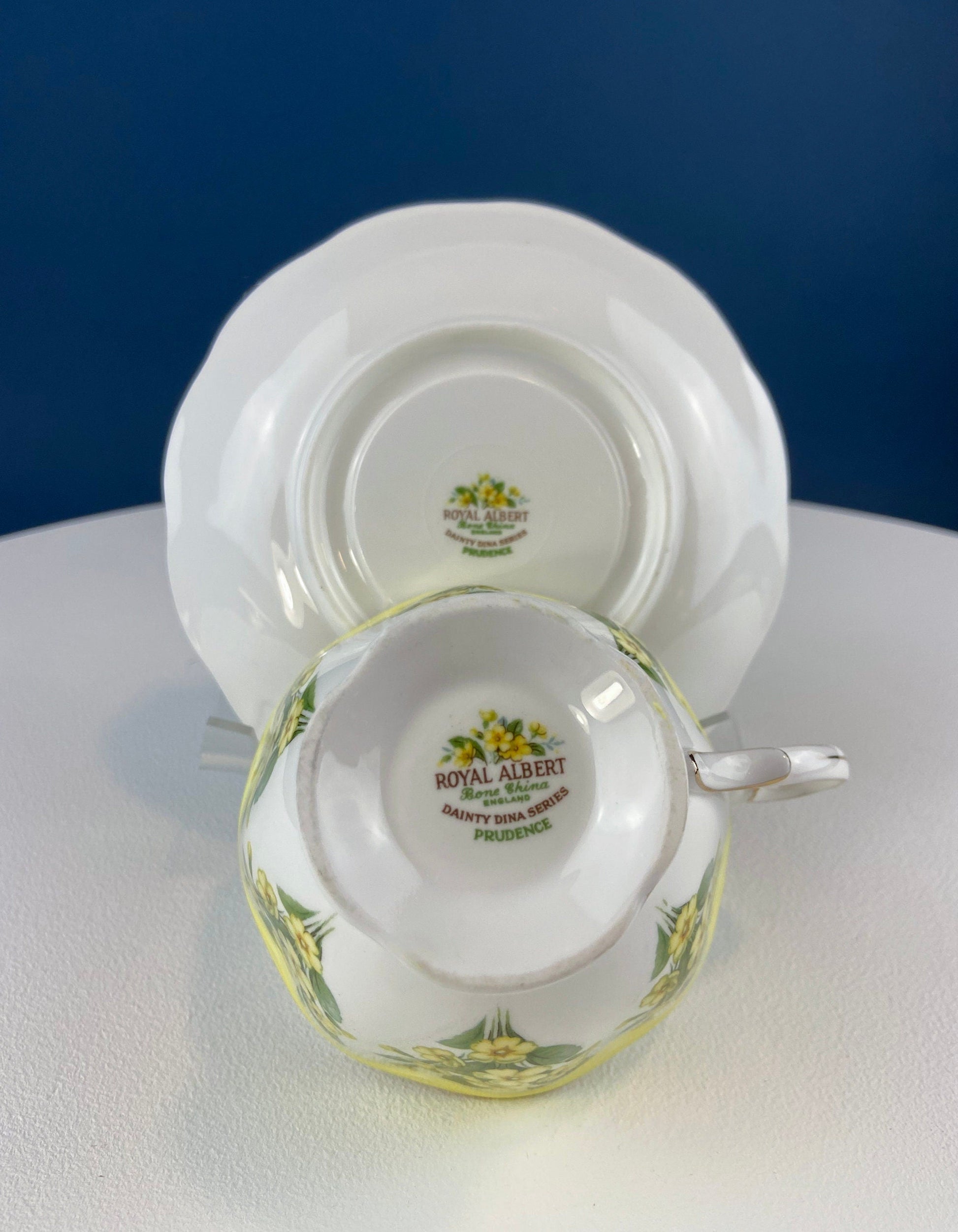 Royal Albert Prudence Teacup and Saucer: Dainty Dina Series, Fine Bone China - Tampa Home & Garden Store