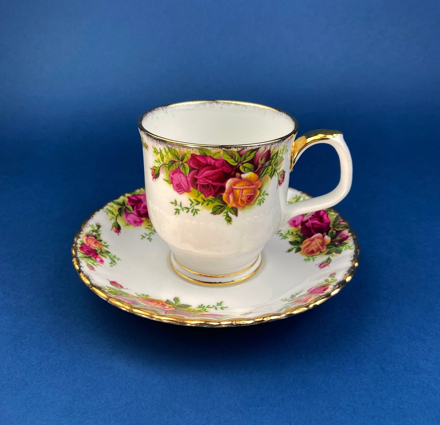 Royal Albert Tea Cup Cup and Saucer. Mug Sized Old Country Roses Coffee/Tea Set. Made in England. Gift for Mom. Gift for Her. - Tampa Home & Garden Store