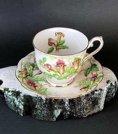 Royal Albert Teacup with Saucer. Tea Set with Jack- in-a-Pulpit. Intricate Handle and Scalloped Saucer, Made in England. - Tampa Home & Garden Store