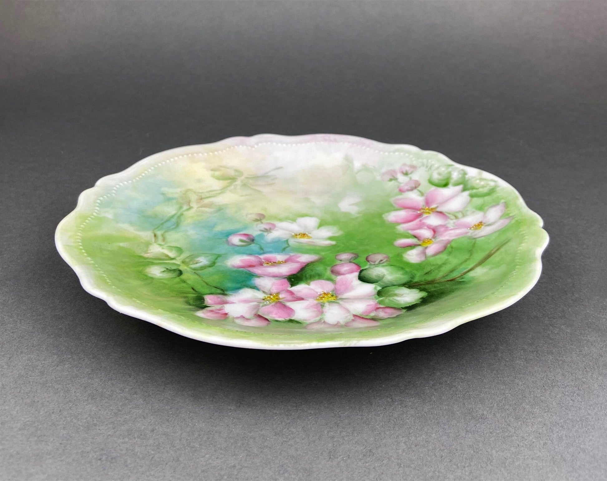 Royal Austria Decorative Plate: Hand-Painted Tea Roses, Fine Bone China - Tampa Home & Garden Store